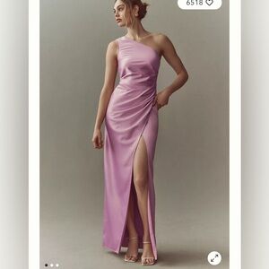 BHLDN One-Shoulder Lilac Gown